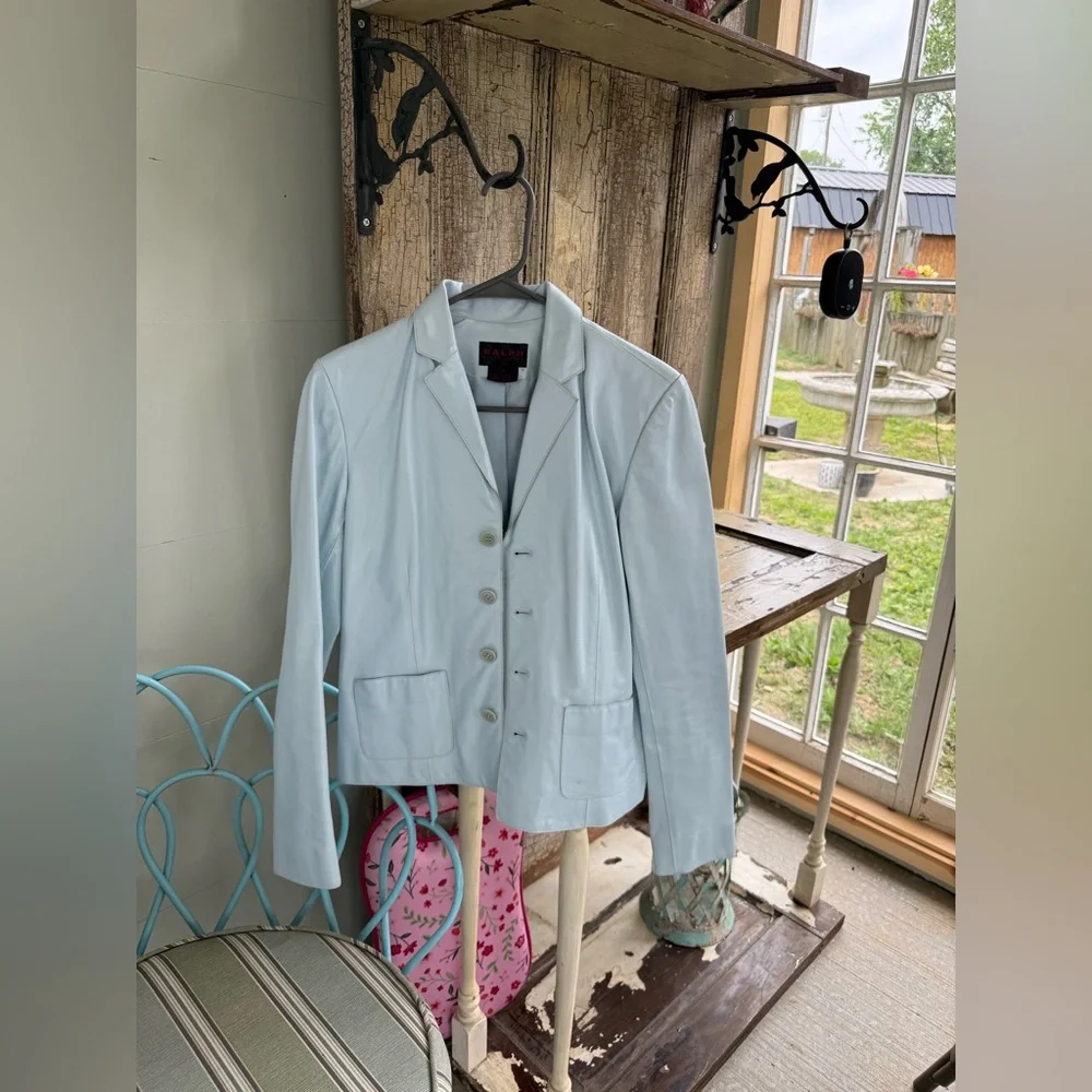 Ralph Lauren light Blue Blazer with Button Closure - Picture 2 of 7
